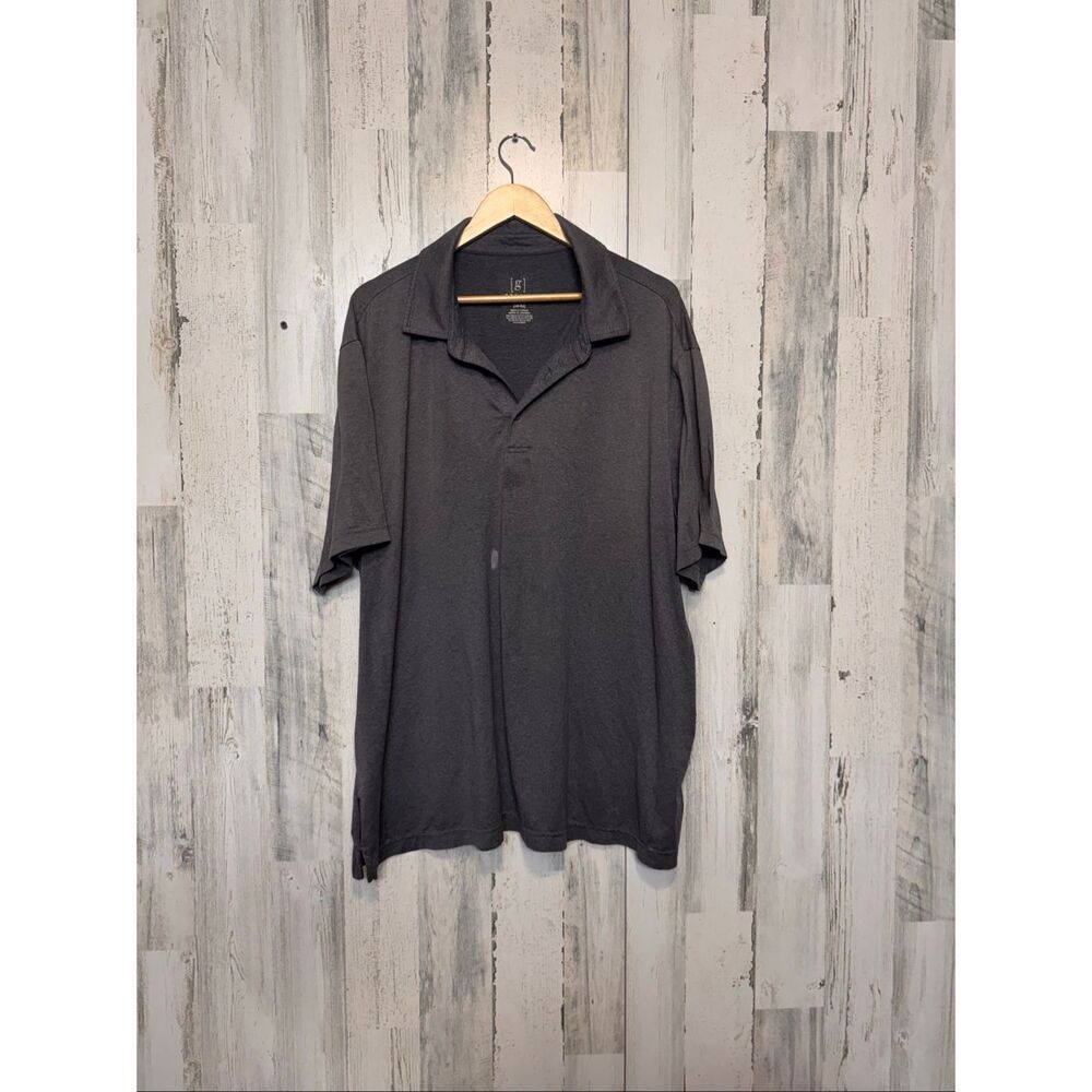George Men’s 3XL Gray Stretch Polo Shirt Short Sleeve Casual Top